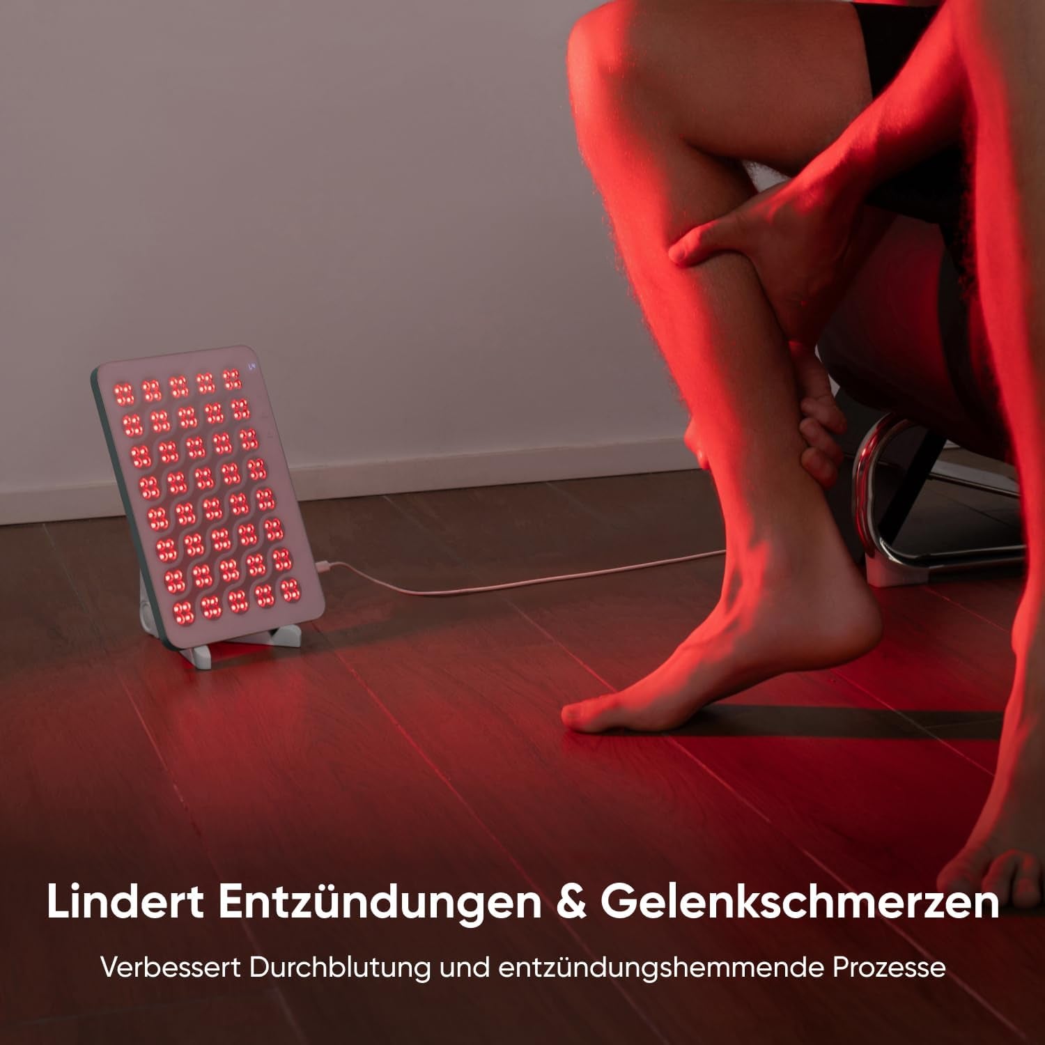 Nanoleaf Rotlichtlampe, Infrarottherapie Für Körper & Gesicht, 160 Leds (Jeweils Rot 630 + Nahinfrarot 850 Nm), Red Light Therapy Panel Mit 4 Intensitätsstufen, Timer, Brille + Ständer