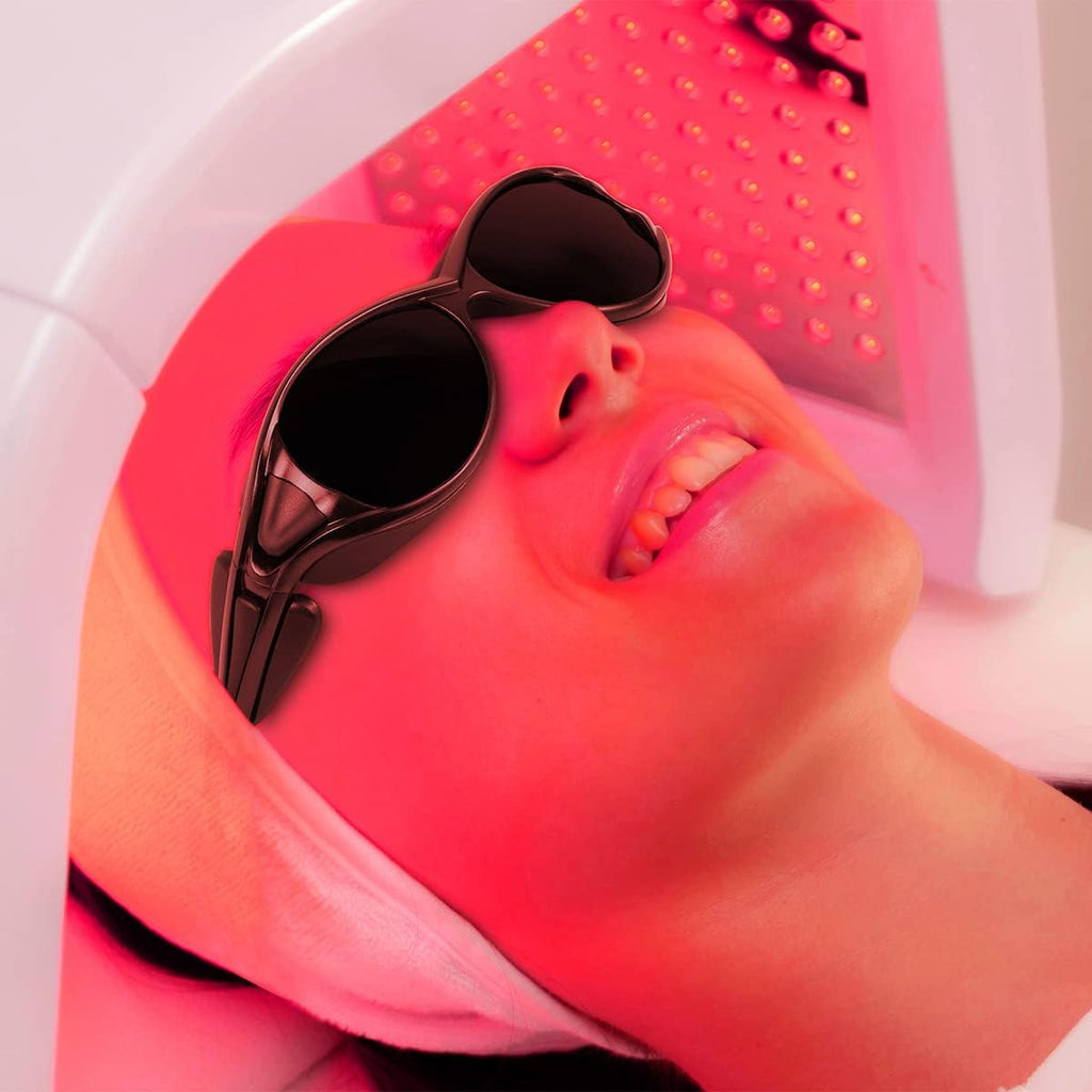 Professional Red Light Therapy Glasses, Eye Protection for Red & near Infrared Light Therapy, OD3+ Comfortable Goggles for Red Light Panel & Infrared Therapy